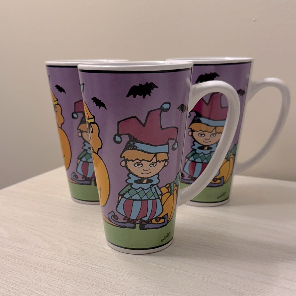 Goblins by Ursula Dodge Halloween Mugs Set of 3 EUC